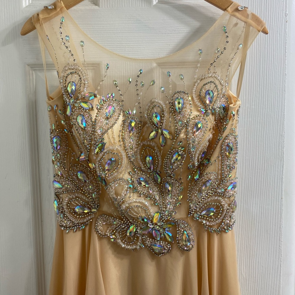 bicici and coty champagne dress